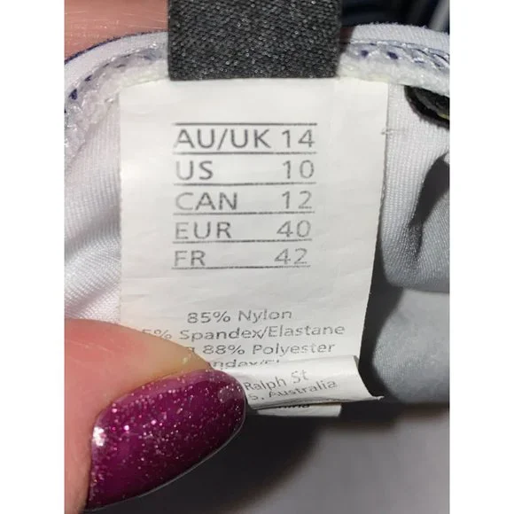 One Piece Niptuck Striped Swimsuit: Navy & White Nautical Beach Coastal Size 10 - Picture 11 of 12